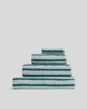 Organic Resort Stripe Towels in Sky with Malachite by Parachute Home — view 1