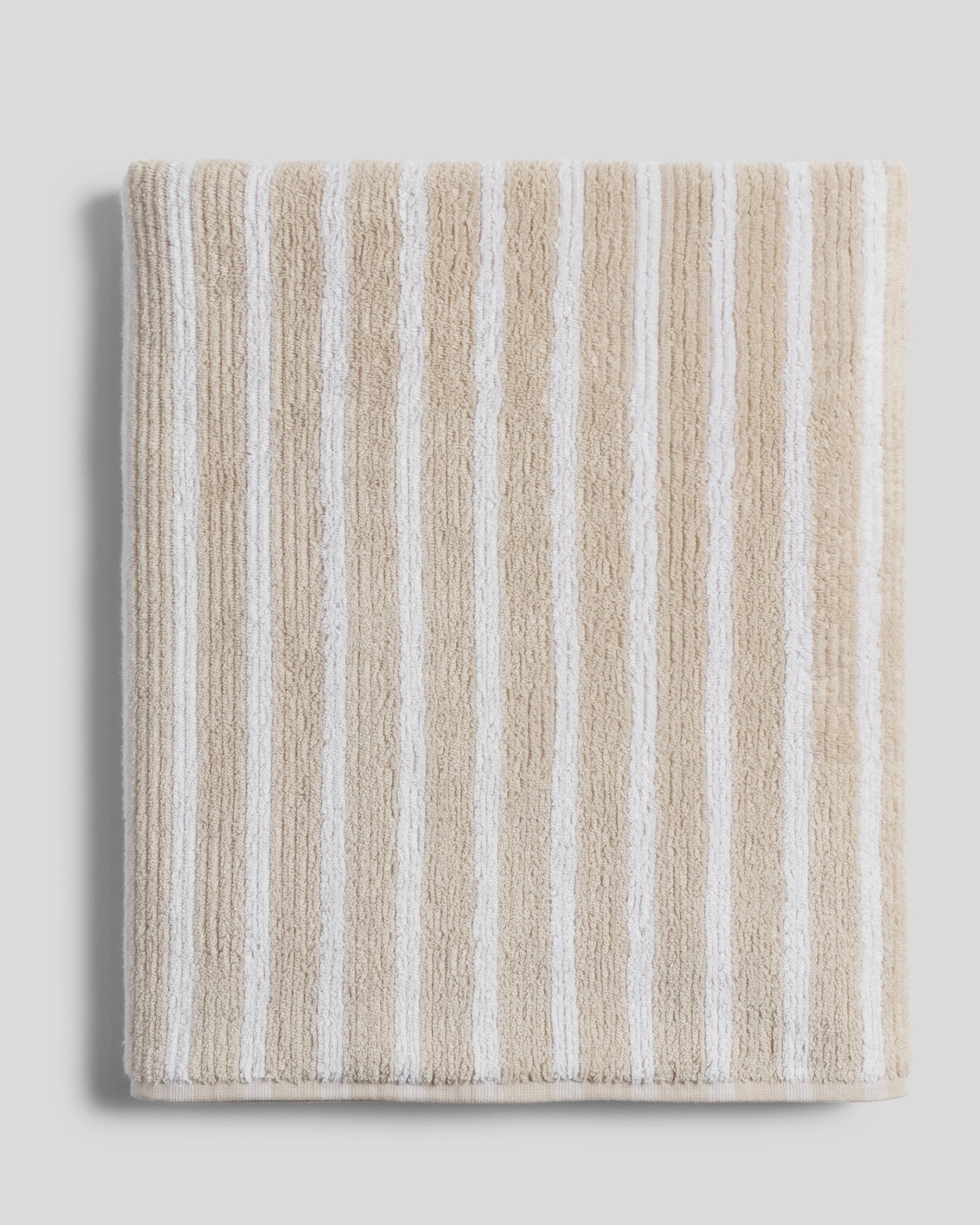 Organic Resort Stripe Towels | Bone with White - Pretti.Cool