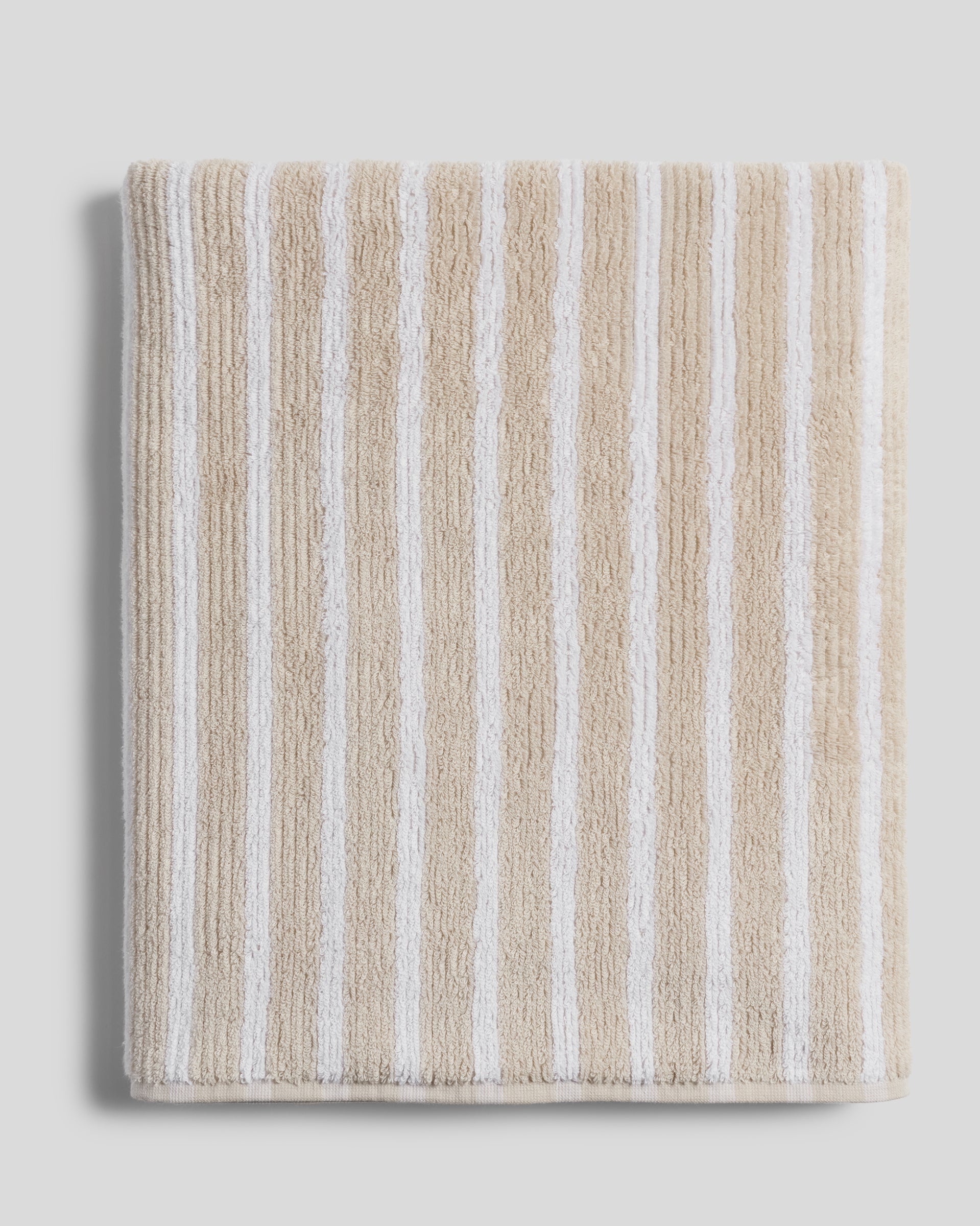 Organic Resort Stripe Towels in Bone with White by Parachute Home — view 7