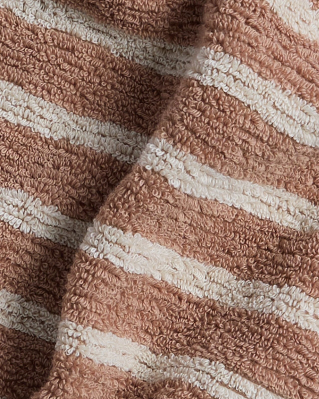 Organic Resort Stripe Towels in Adobe with Butter by Parachute Home — view 3