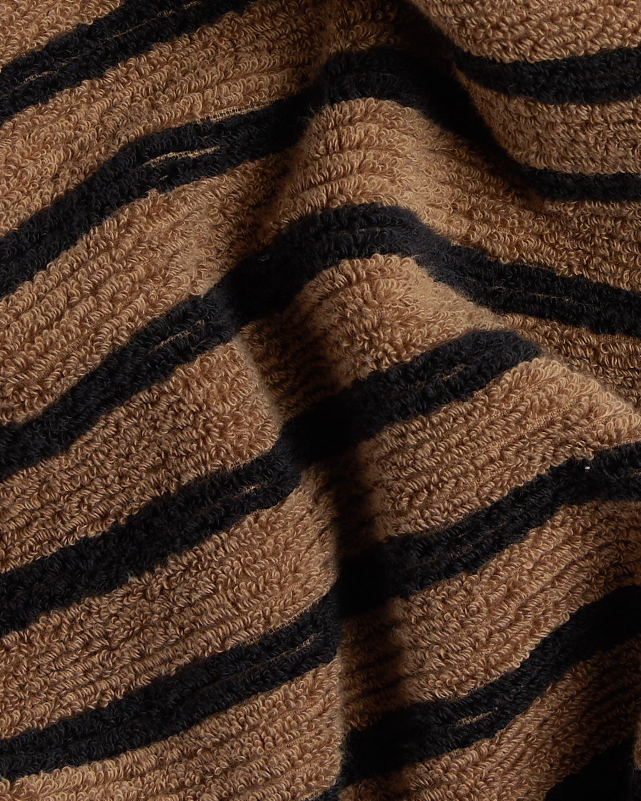 Organic Resort Stripe Towels in Camel with Soft Black by Parachute Home — view 3
