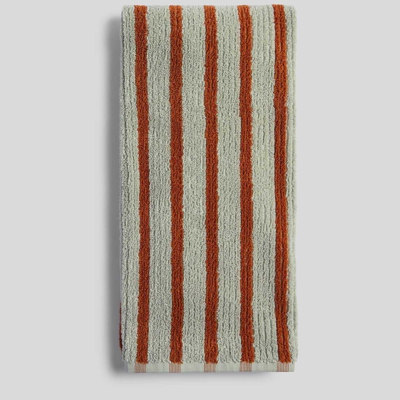 Organic Resort Stripe Towels in Sage with Russet by Parachute Home — view 6