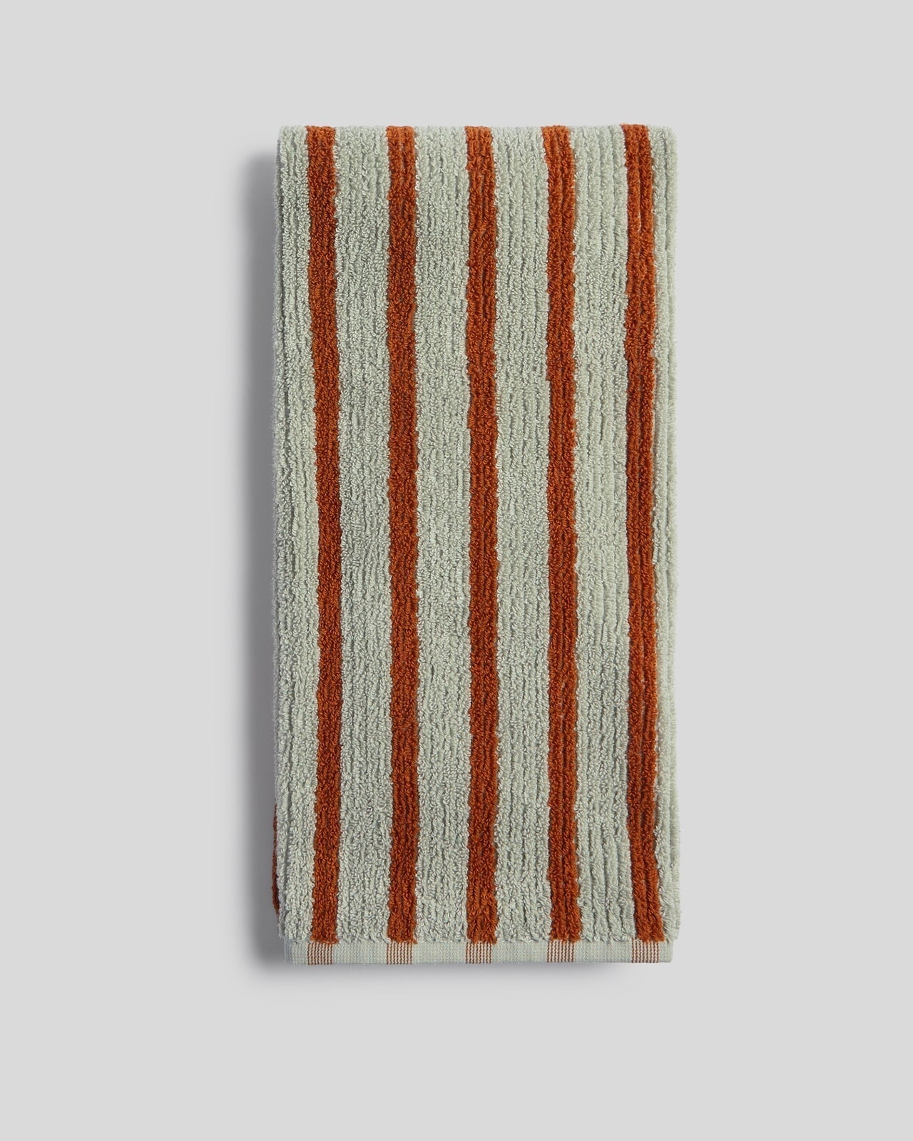 Organic Resort Stripe Towels in Sage with Russet by Parachute Home — view 6