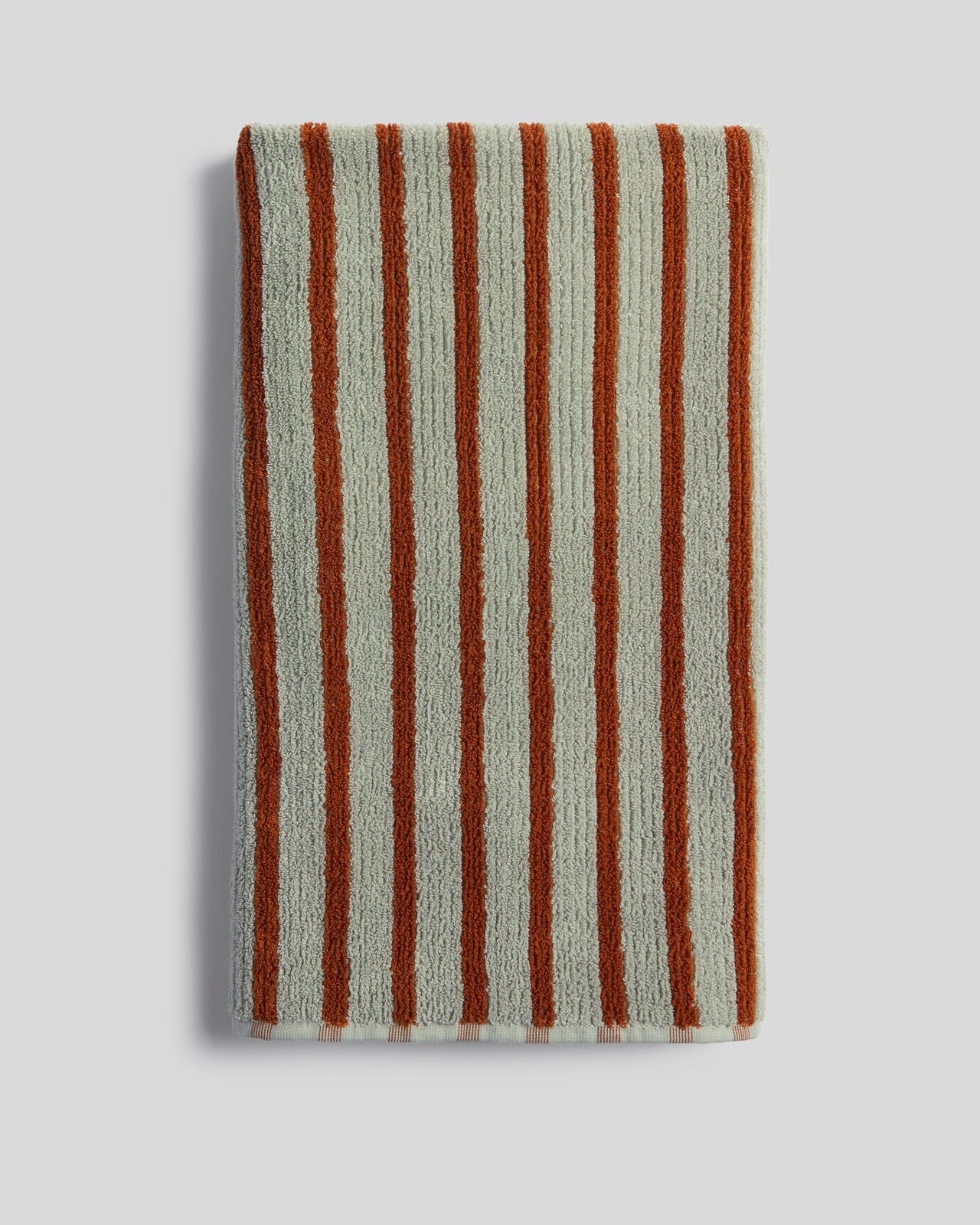 Organic Resort Stripe Towels in Sage with Russet by Parachute Home — view 7