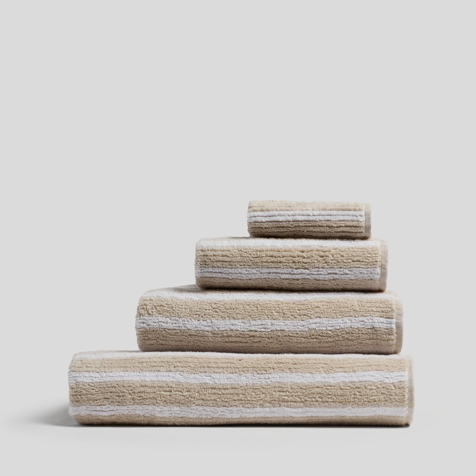 Organic Resort Stripe Towels | Bone with White - Pretti.Cool