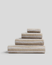 Organic Resort Stripe Towels in Bone with White by Parachute Home — view 1