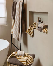 Organic Resort Stripe Towels in Butter with Honey by Parachute Home — view 4