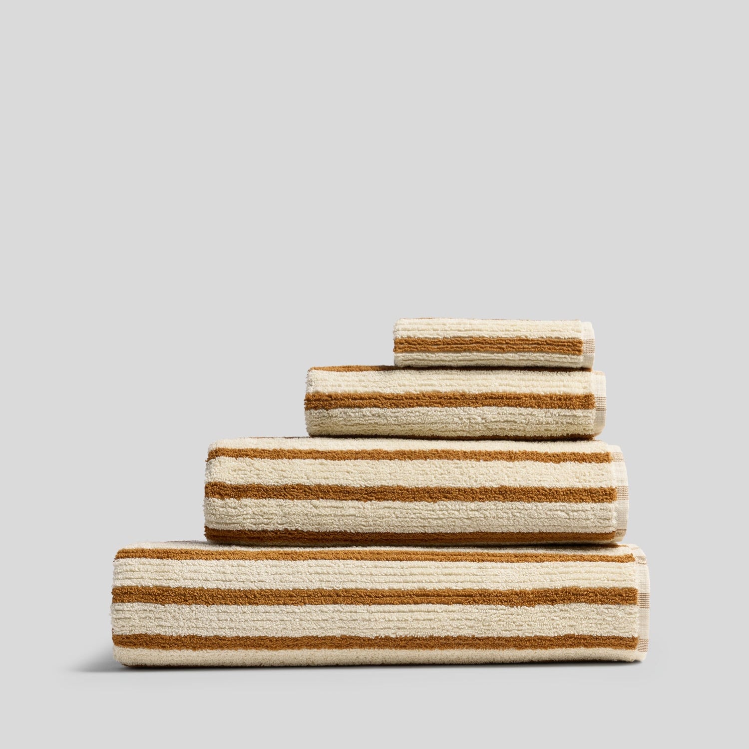 Organic Resort Stripe Towels in Butter with Honey by Parachute Home — view 1