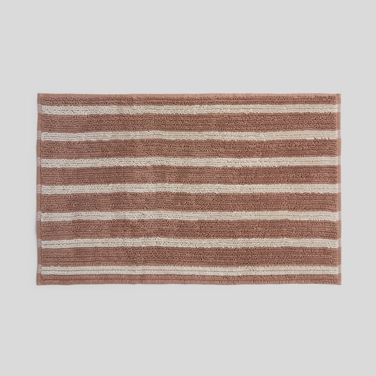 Organic Resort Stripe Tub Mat in Adobe with Butter by Parachute Home — view 1