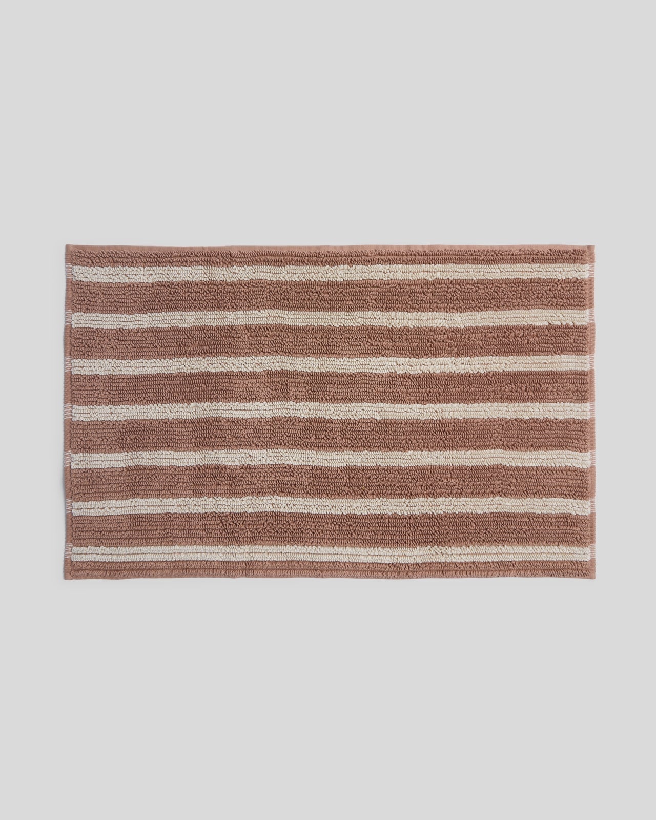 Organic Resort Stripe Tub Mat in Adobe with Butter by Parachute Home — view 1
