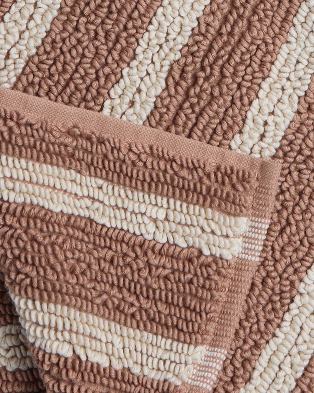 Organic Resort Stripe Tub Mat in Adobe with Butter by Parachute Home — view 3