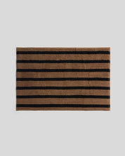 Organic Resort Stripe Tub Mat in Camel with Soft Black by Parachute Home — view 1