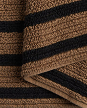 Organic Resort Stripe Tub Mat in Camel with Soft Black by Parachute Home — view 3