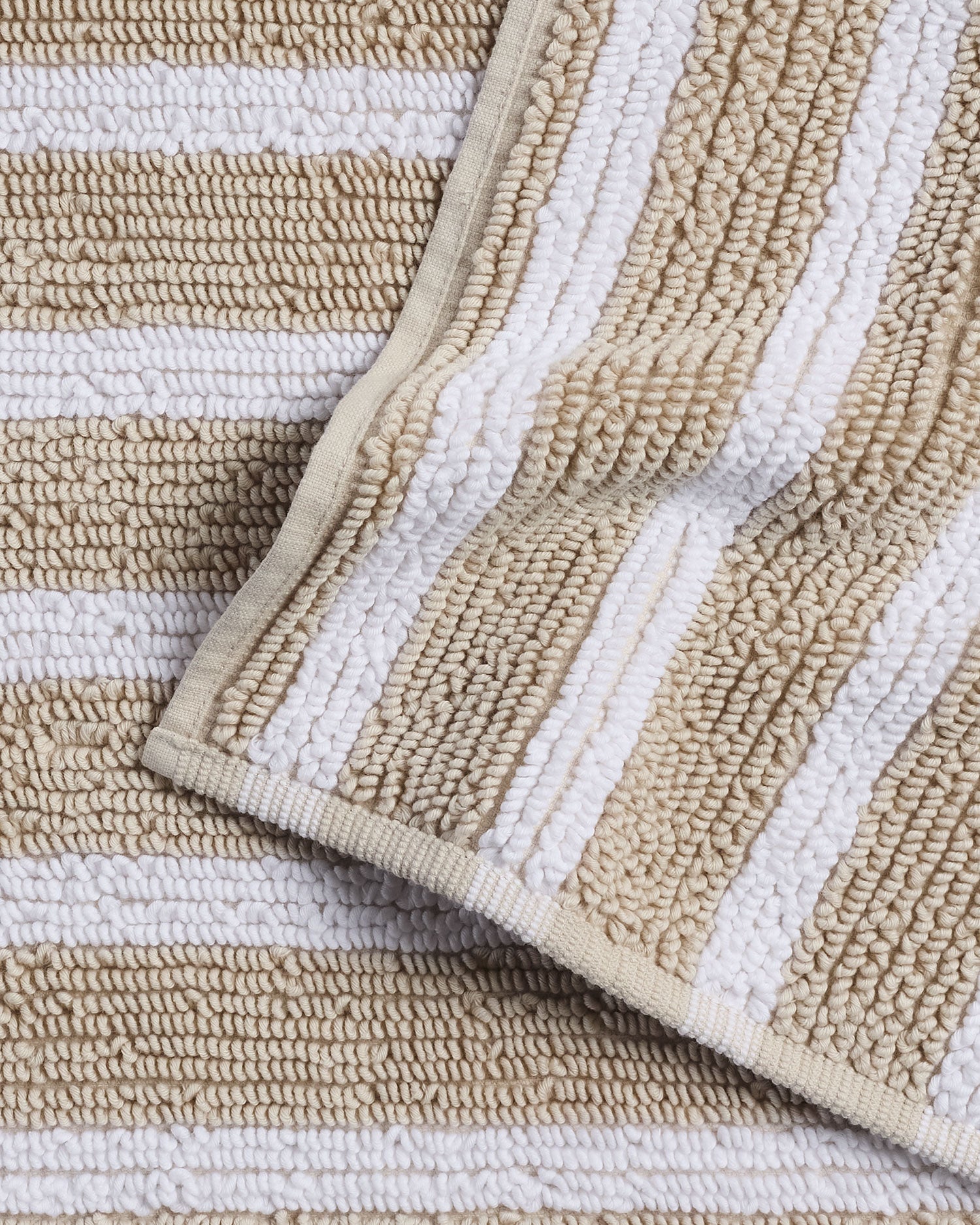 Organic Resort Stripe Tub Mat in Bone with White by Parachute Home — view 3