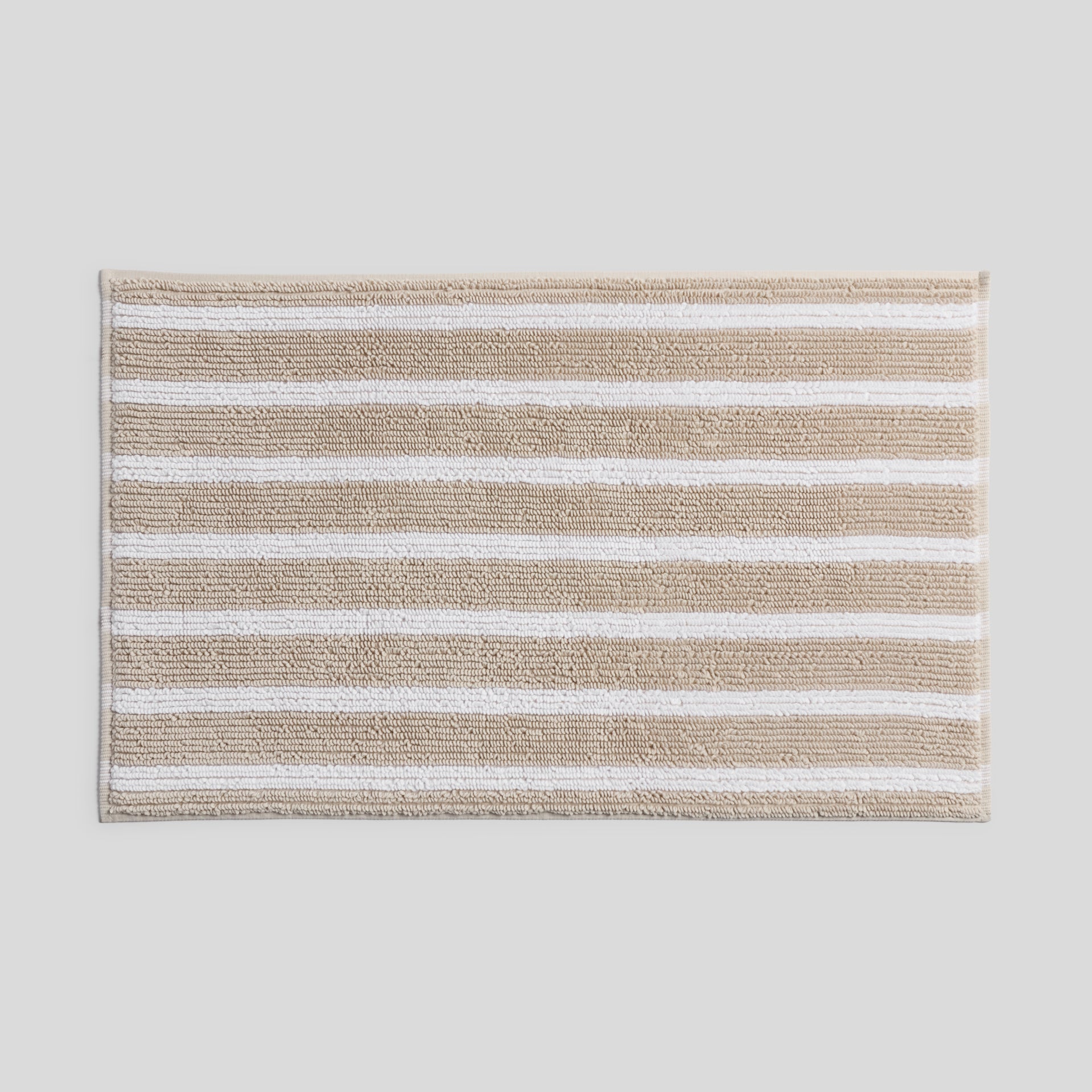 Organic Resort Stripe Tub Mat in Bone with White by Parachute Home — view 1