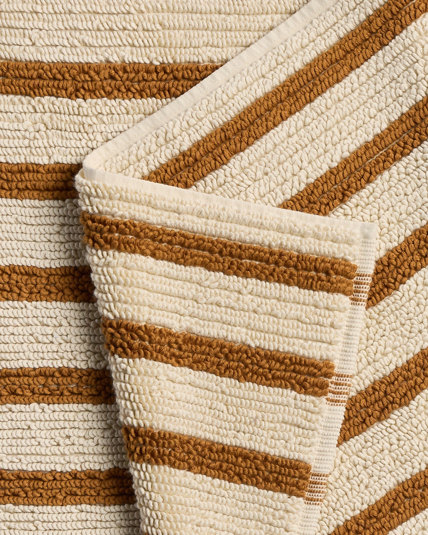 Organic Resort Stripe Tub Mat in Butter with Honey by Parachute Home — view 3