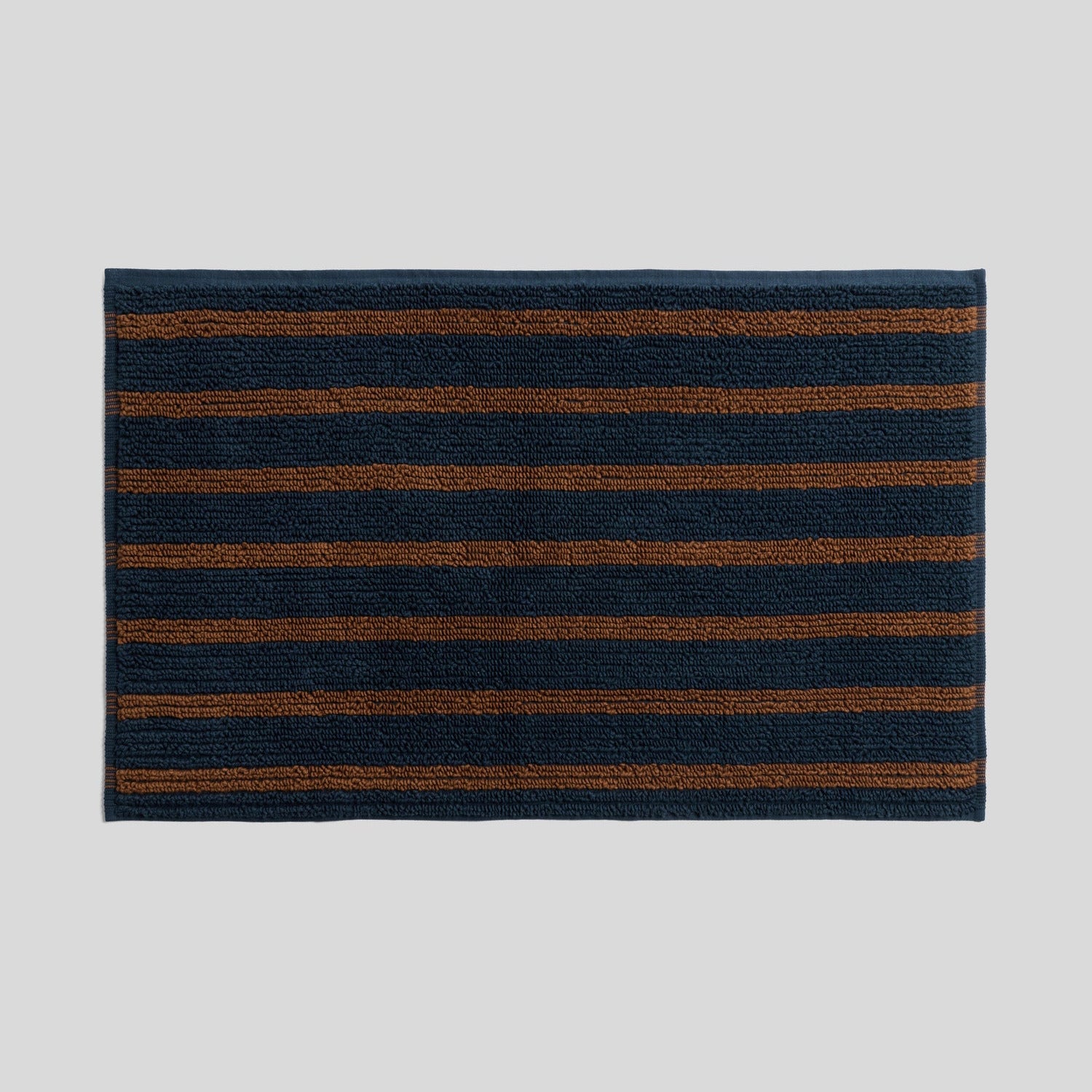 Organic Resort Stripe Tub Mat in Ink with Tobacco by Parachute Home — view 1