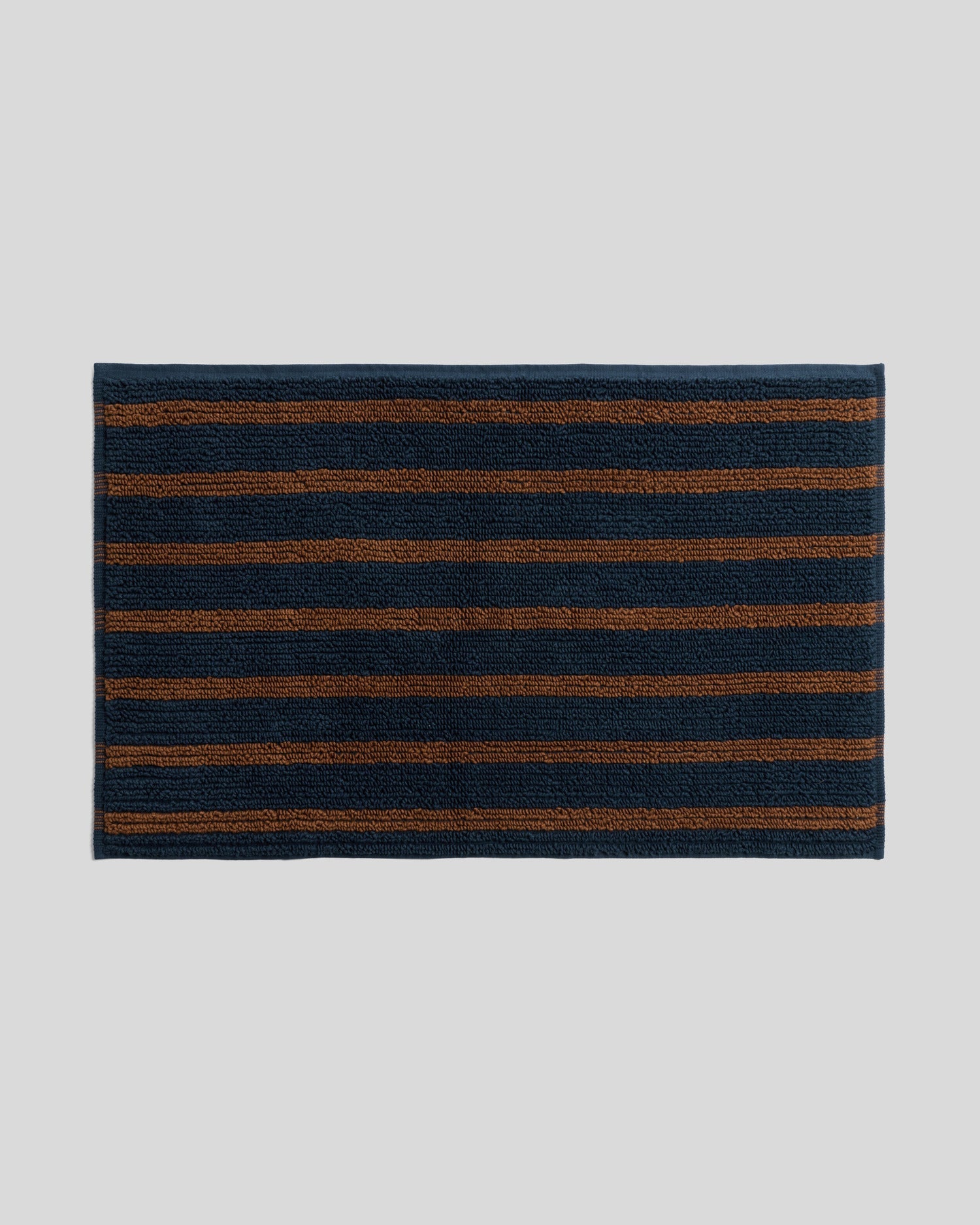 Organic Resort Stripe Tub Mat in Ink with Tobacco by Parachute Home — view 1
