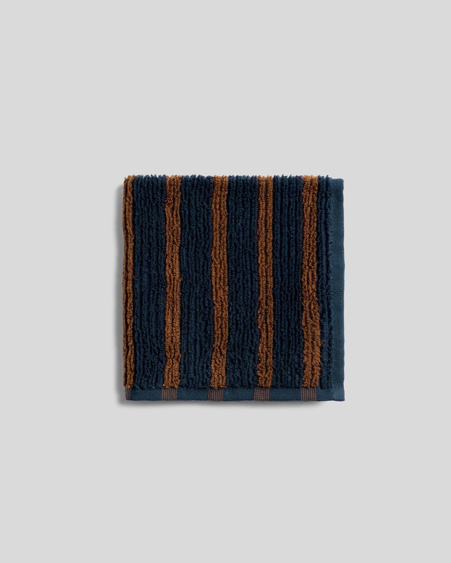 Organic Resort Stripe Towels in Ink with Tobacco by Parachute Home — view 6