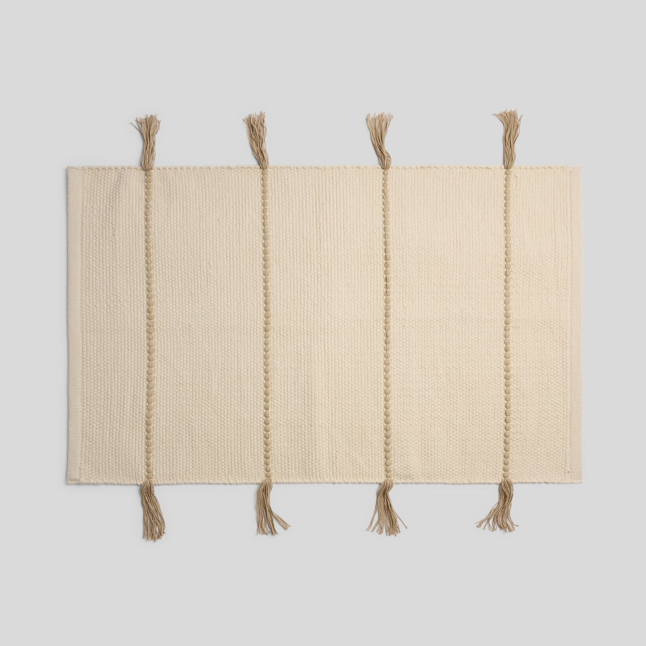 Organic Tassel Bath Rug in Natural and Toast by Parachute Home — view 1