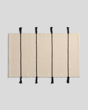 Organic Tassel Bath Rug in Natural and Onyx by Parachute Home — view 1