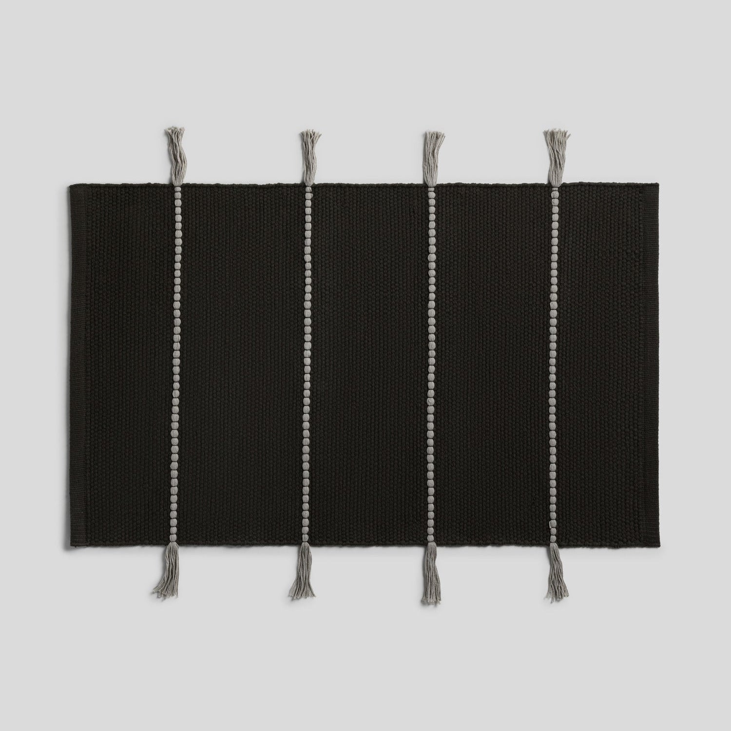 Organic Tassel Bath Rug in Onyx and Pewter by Parachute Home — view 1