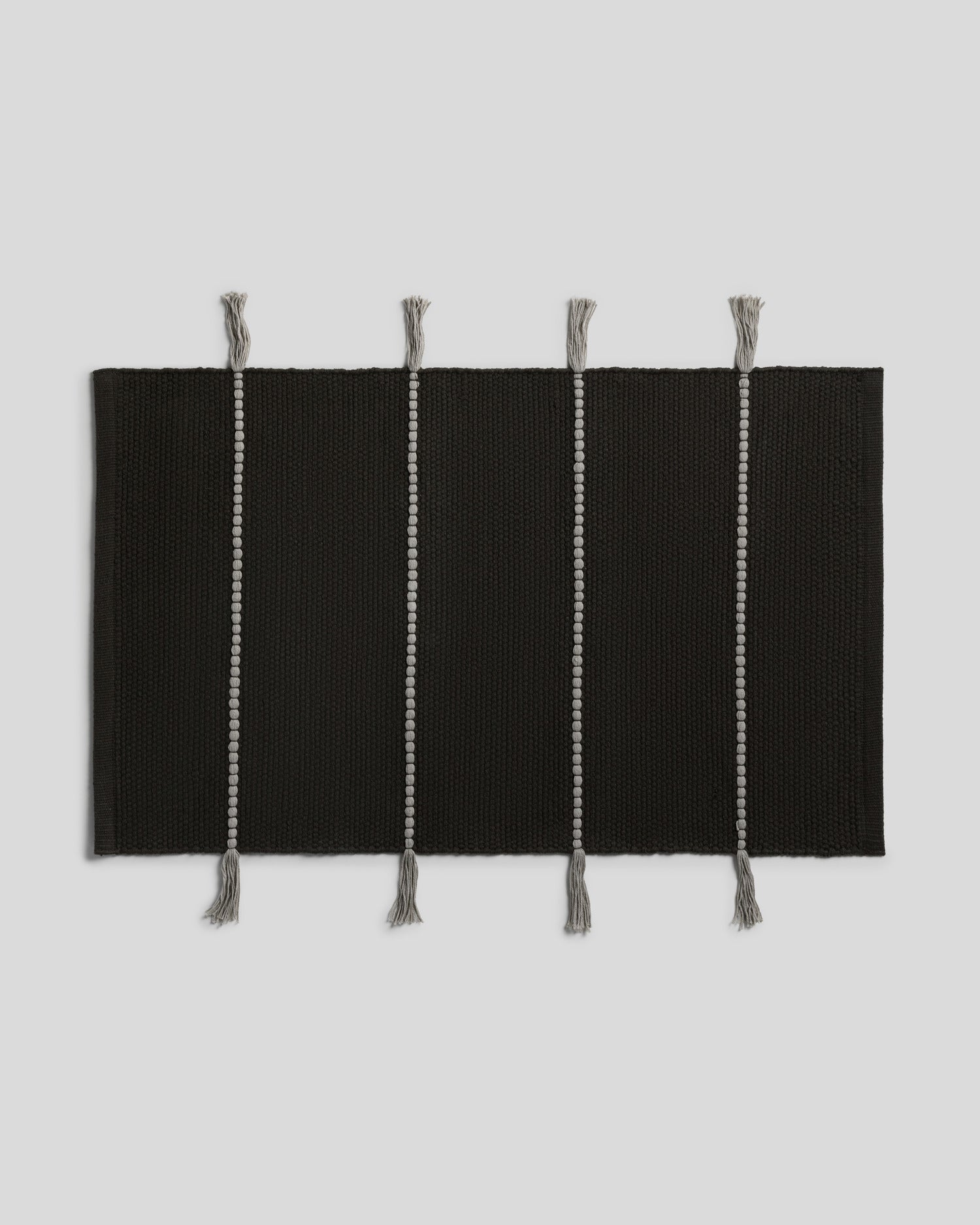Organic Tassel Bath Rug in Onyx and Pewter by Parachute Home — view 1