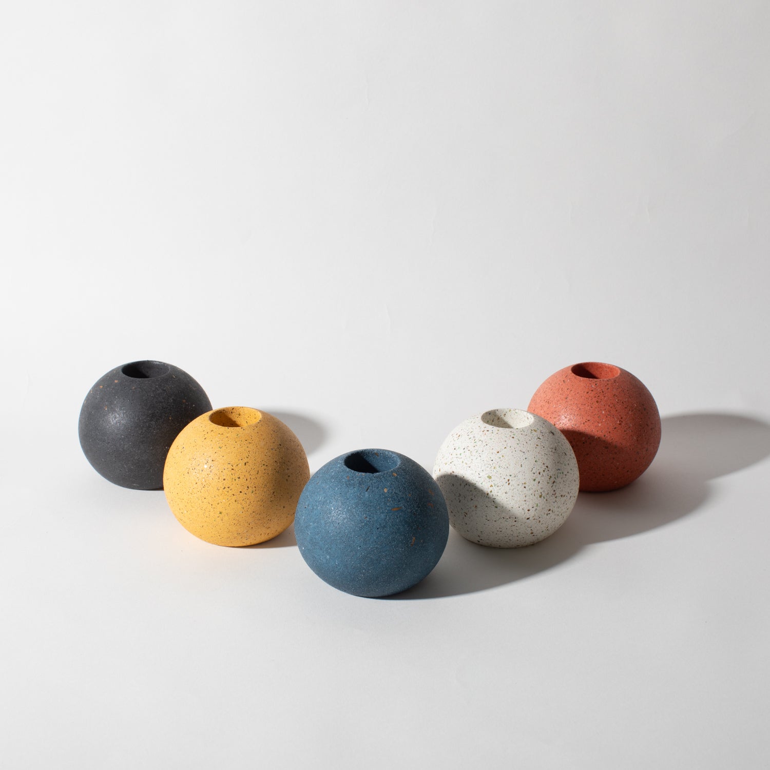Sphere Candlestick Holder | Coral Terrazzo - pretti.cool