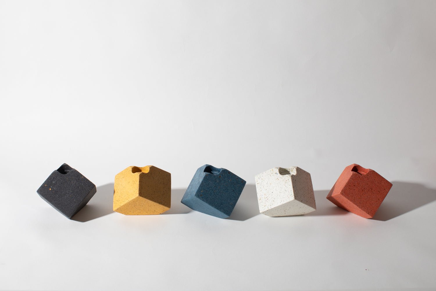 Cube Candlestick Holder | Coral Terrazzo - pretti.cool