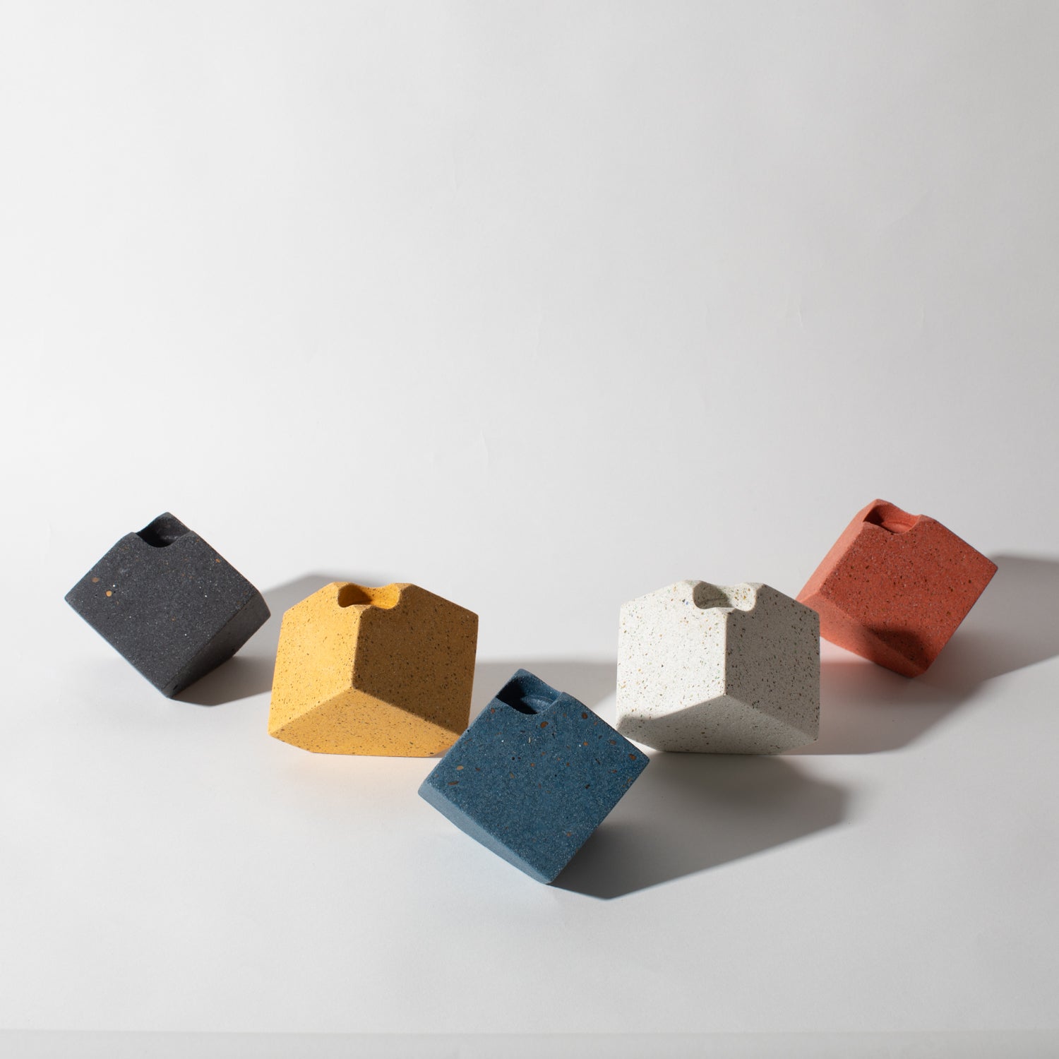 Cube Candlestick Holder | Coral Terrazzo - pretti.cool
