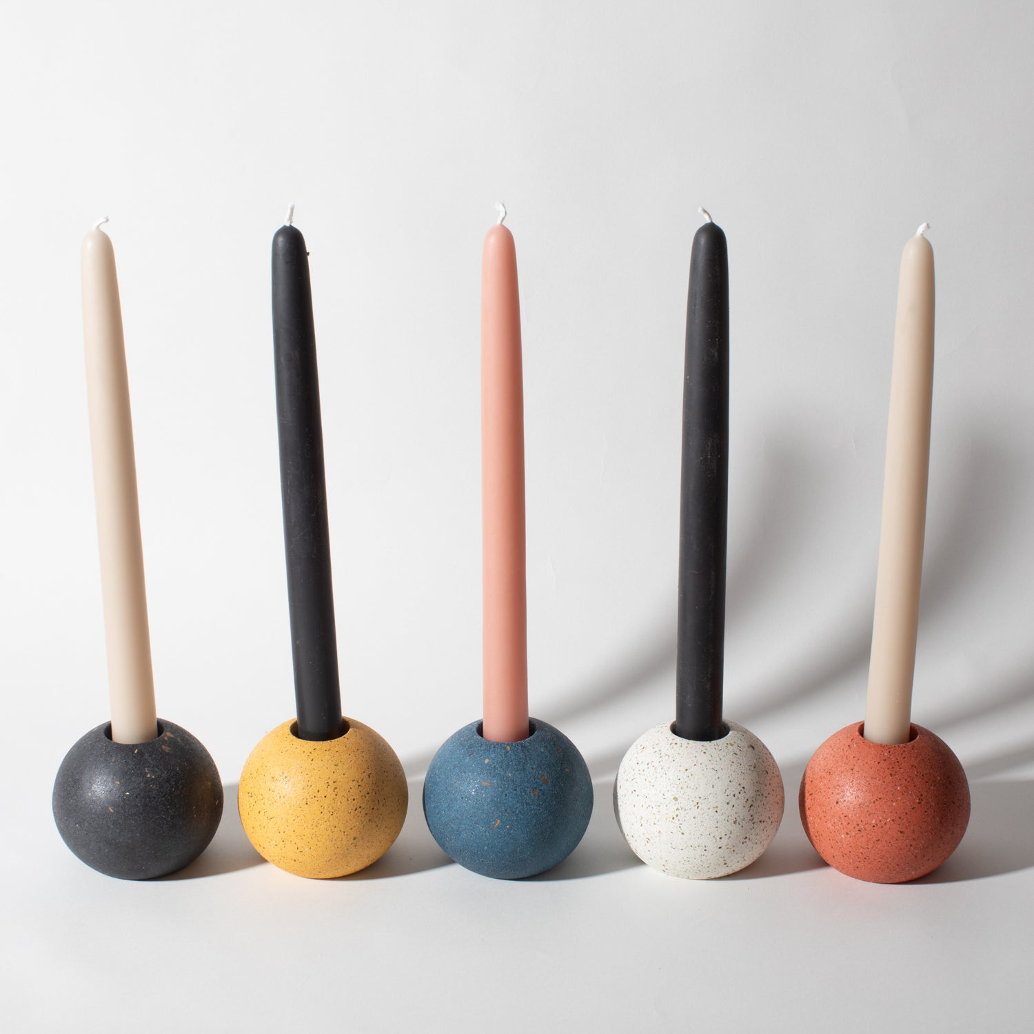 Sphere Candlestick Holder | Coral Terrazzo - pretti.cool