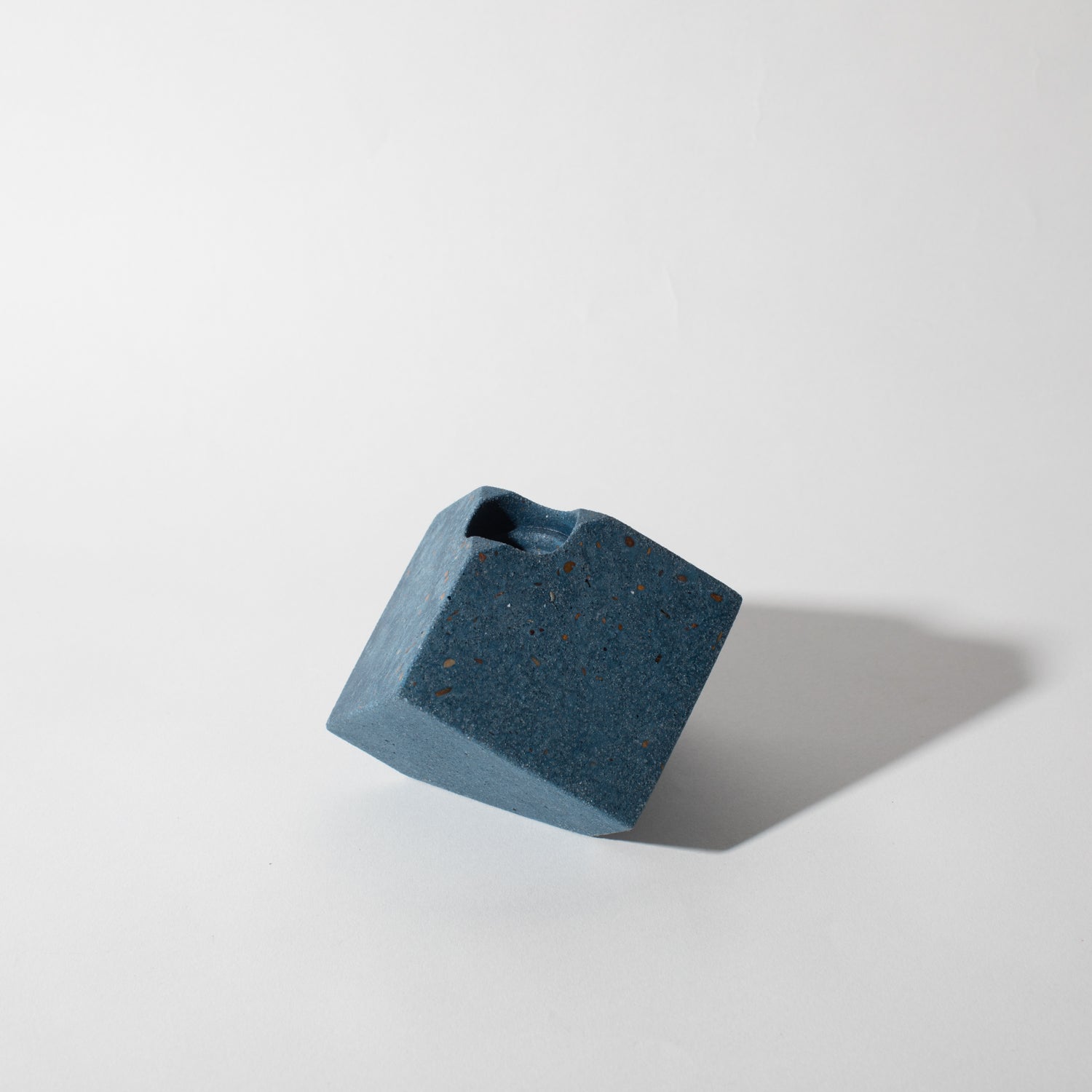 Cube Candlestick Holder | Cobalt Terrazzo - pretti.cool