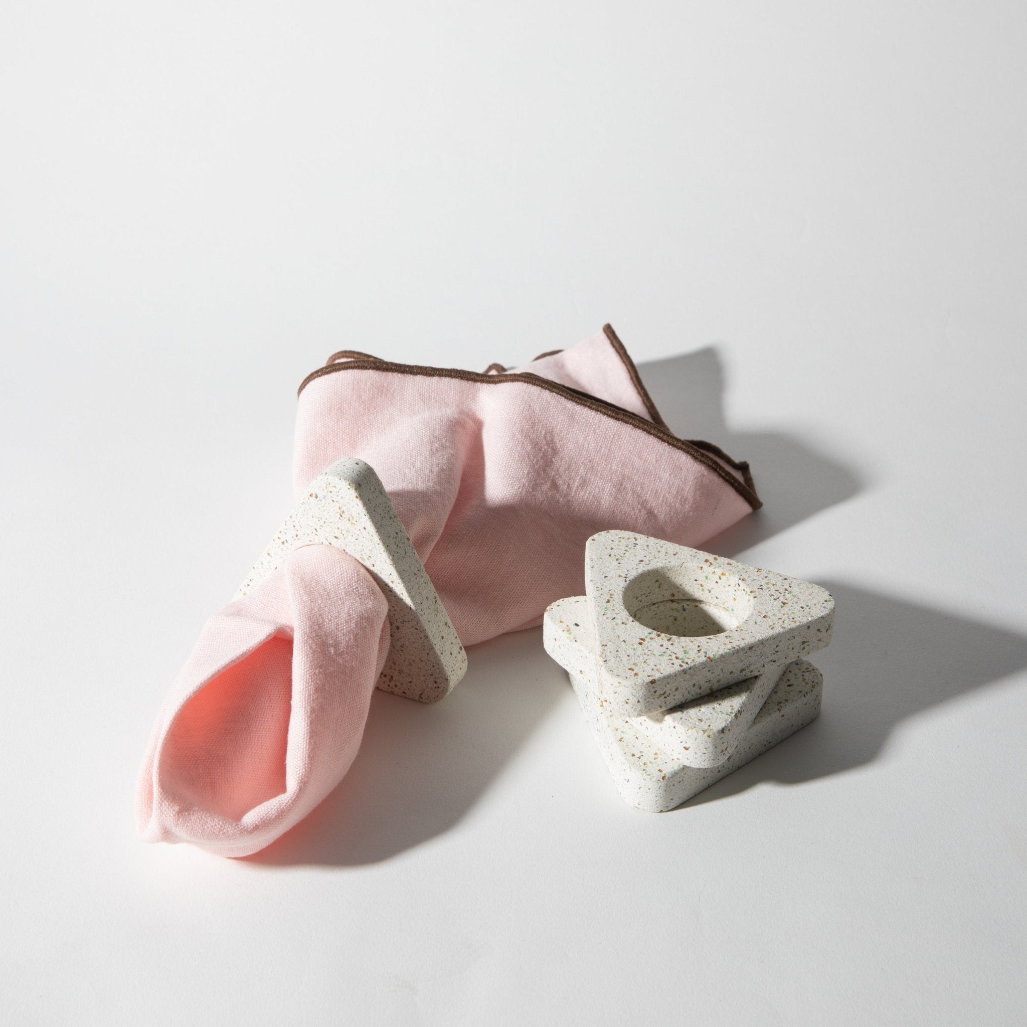Napkin Ring Set | White Terrazzo - Pretti.Cool