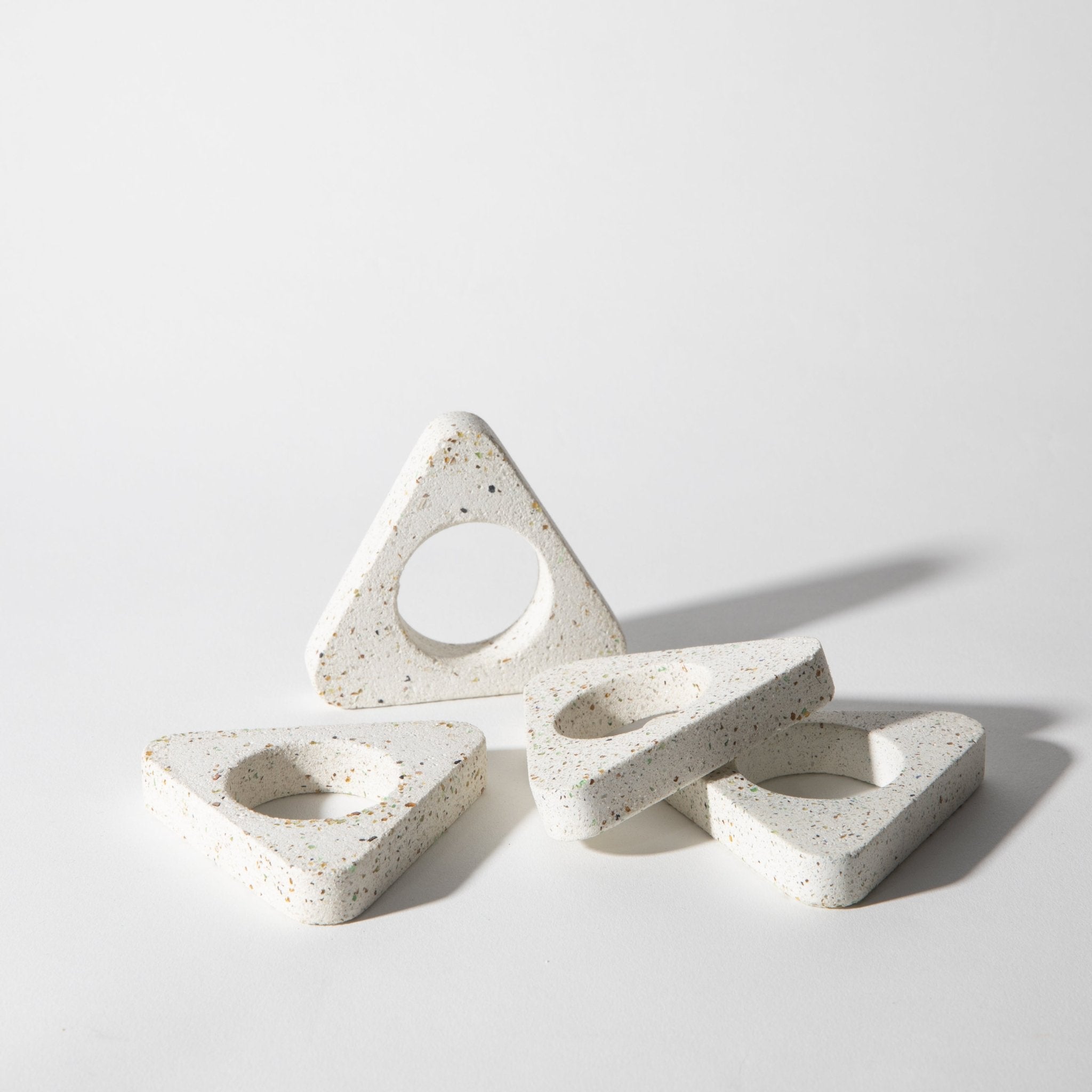 Napkin Ring Set | White Terrazzo - Pretti.Cool