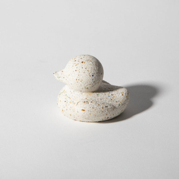 White terrazzo rubber ducky