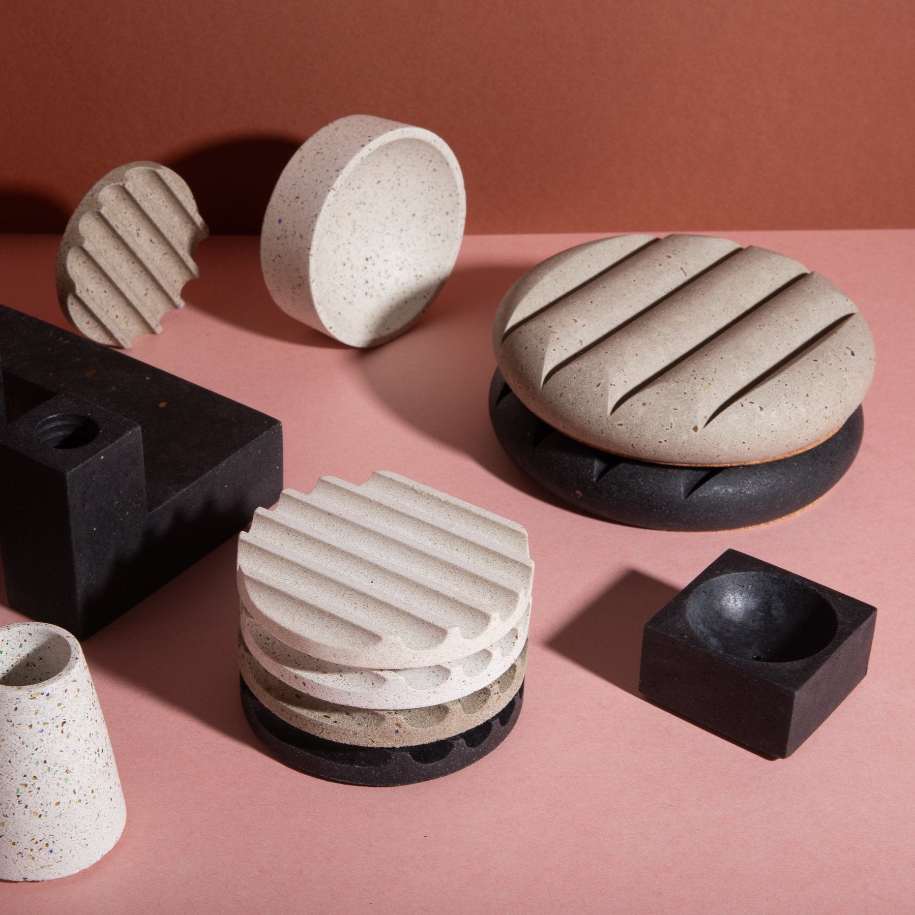 Square Incense Holder | Black Terrazzo - pretti.cool