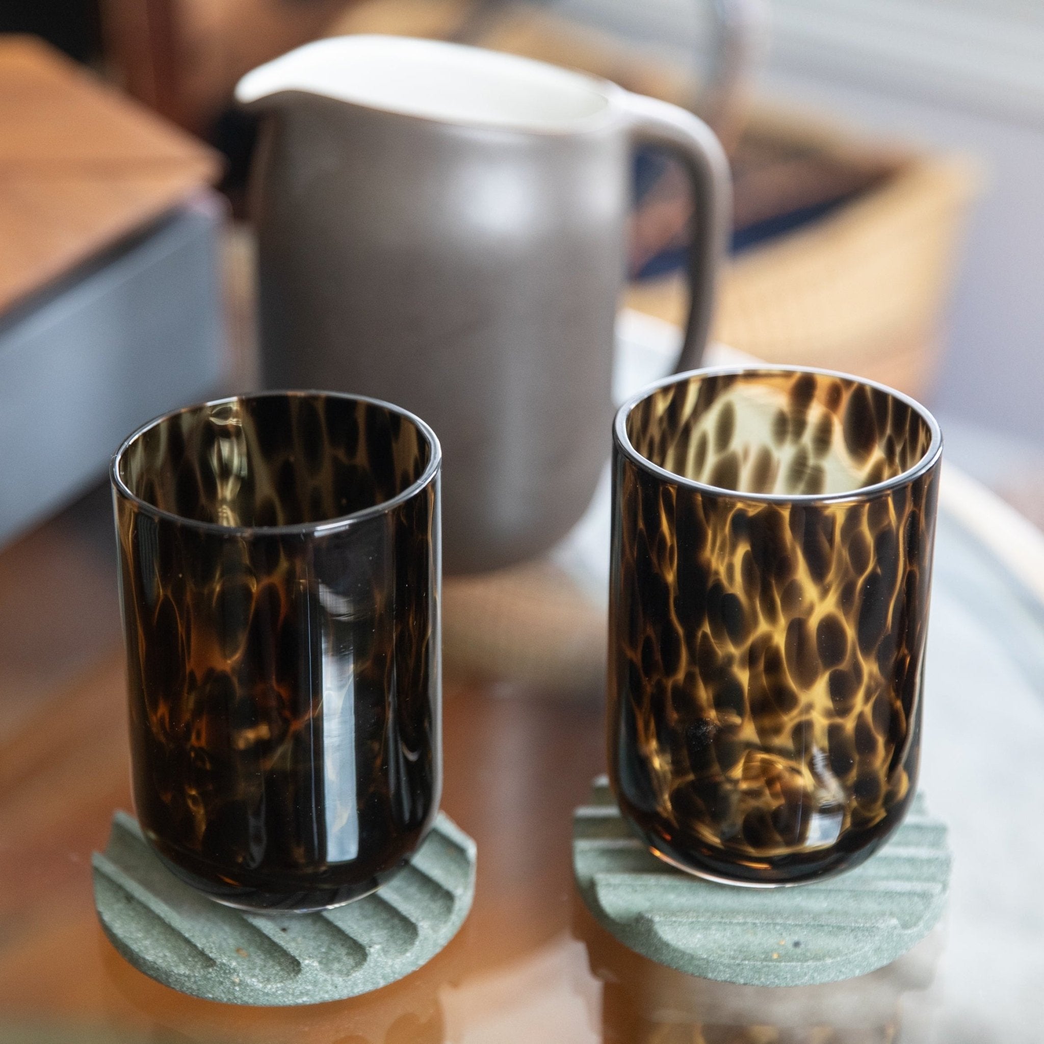 Tortoiseshell Drinking Glasses, Set of 2 - Pretti.Cool