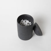Cotton Swab Holder (w/o lid) | Black Terrazzo - pretti.cool
