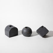 Block Candlestick Holder Set | Black Terrazzo - pretti.cool