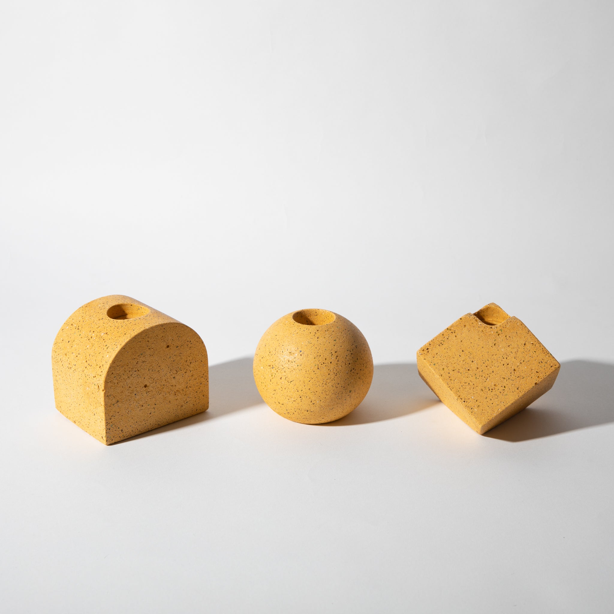 Block Candlestick Holder Set | Marigold Terrazzo - pretti.cool