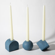 Block Candlestick Holder Set | Cobalt Terrazzo - pretti.cool