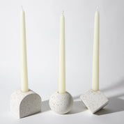 Block Candlestick Holder Set | White Terrazzo - pretti.cool