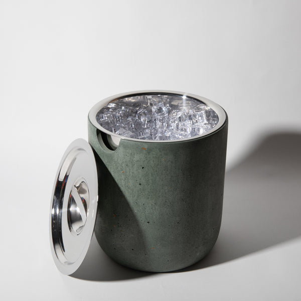 Ice Bucket — lid leaning, ice showing