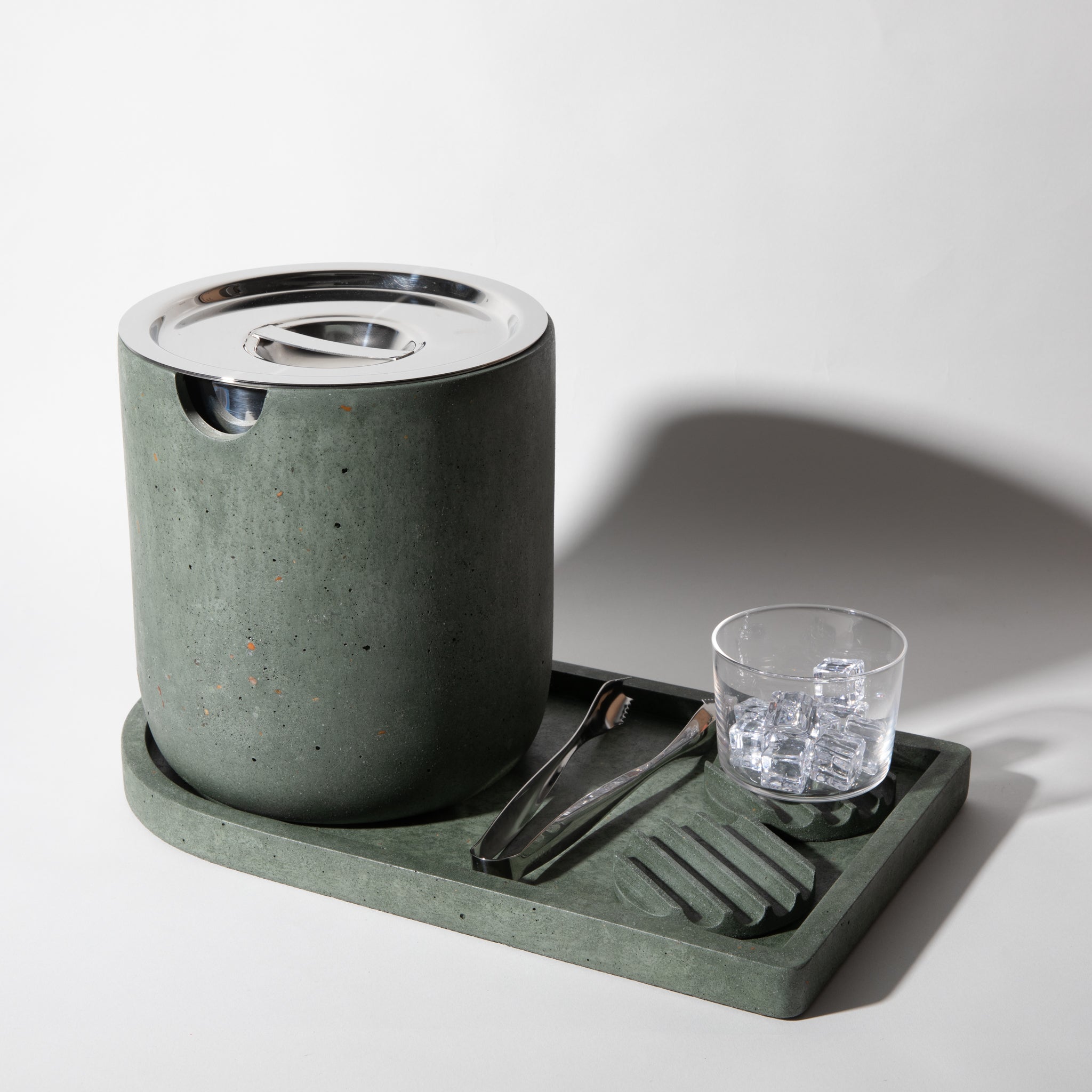 Ice Bucket w/ Tray | Dark Green Terrazzo - pretti.cool