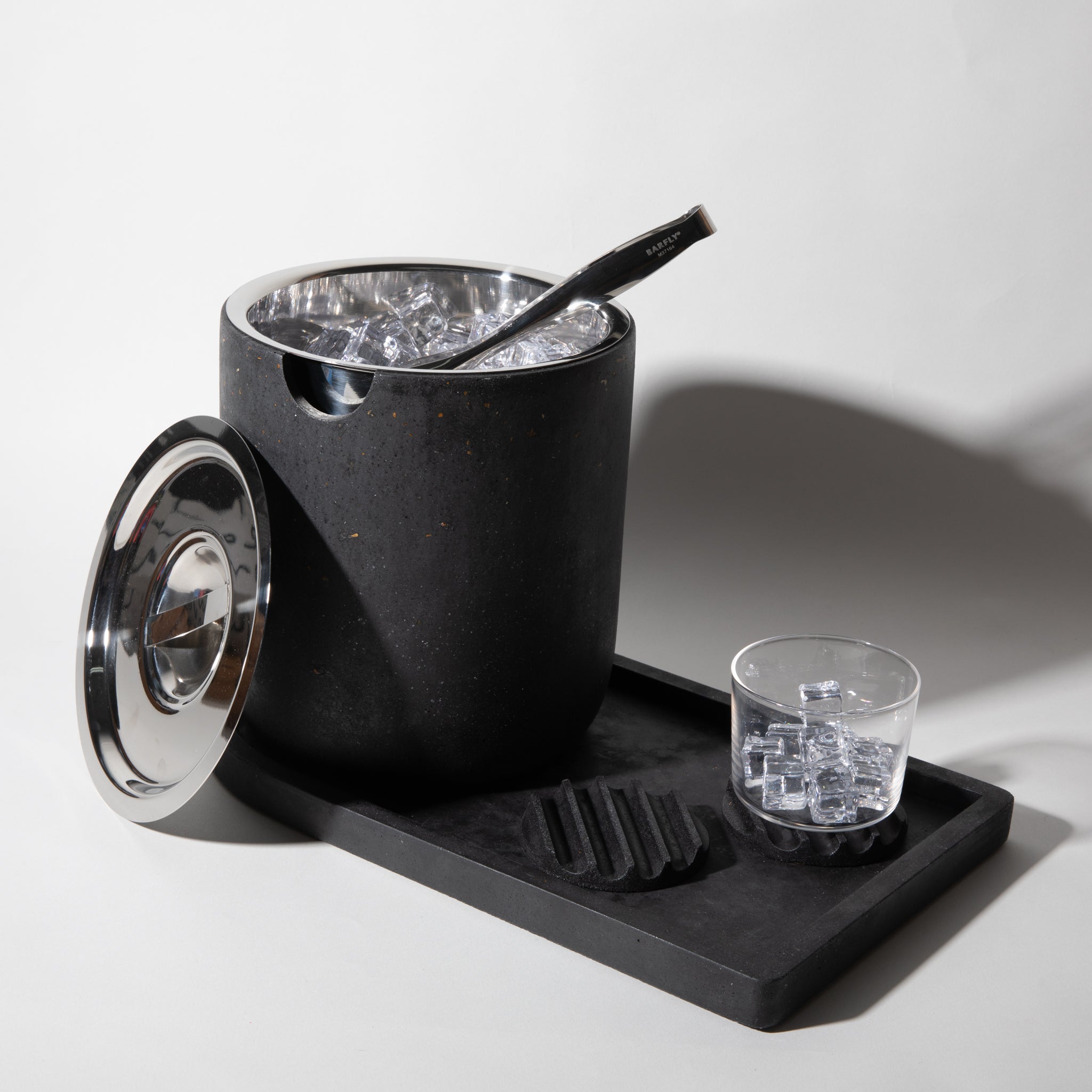Ice Bucket w/ Tray | Black Terrazzo - pretti.cool