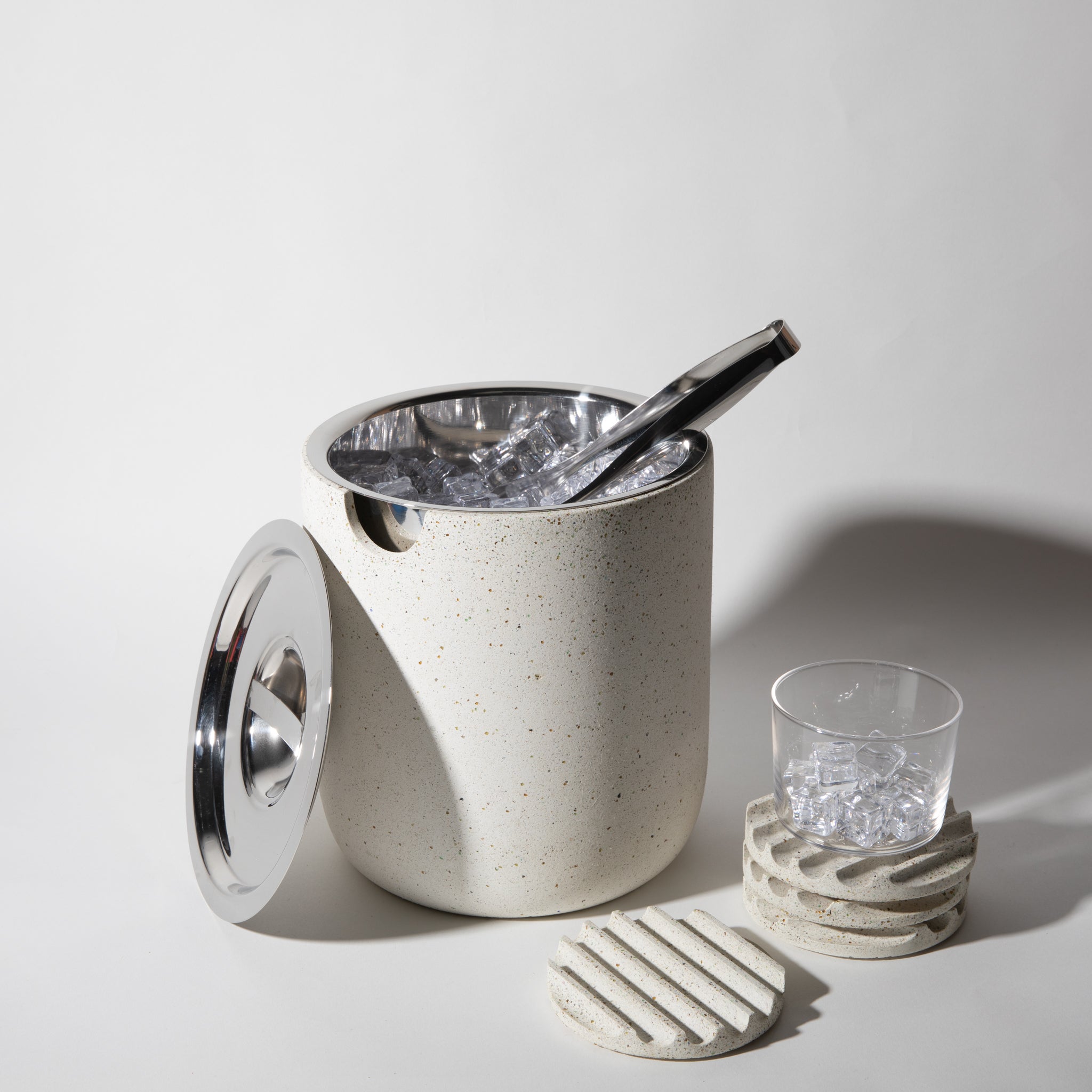 Ice Bucket | White Terrazzo - pretti.cool