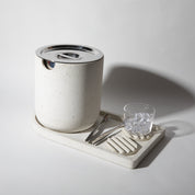 Ice Bucket w/ Tray | White Terrazzo - pretti.cool