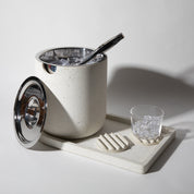 Ice Bucket w/ Tray | White Terrazzo - pretti.cool