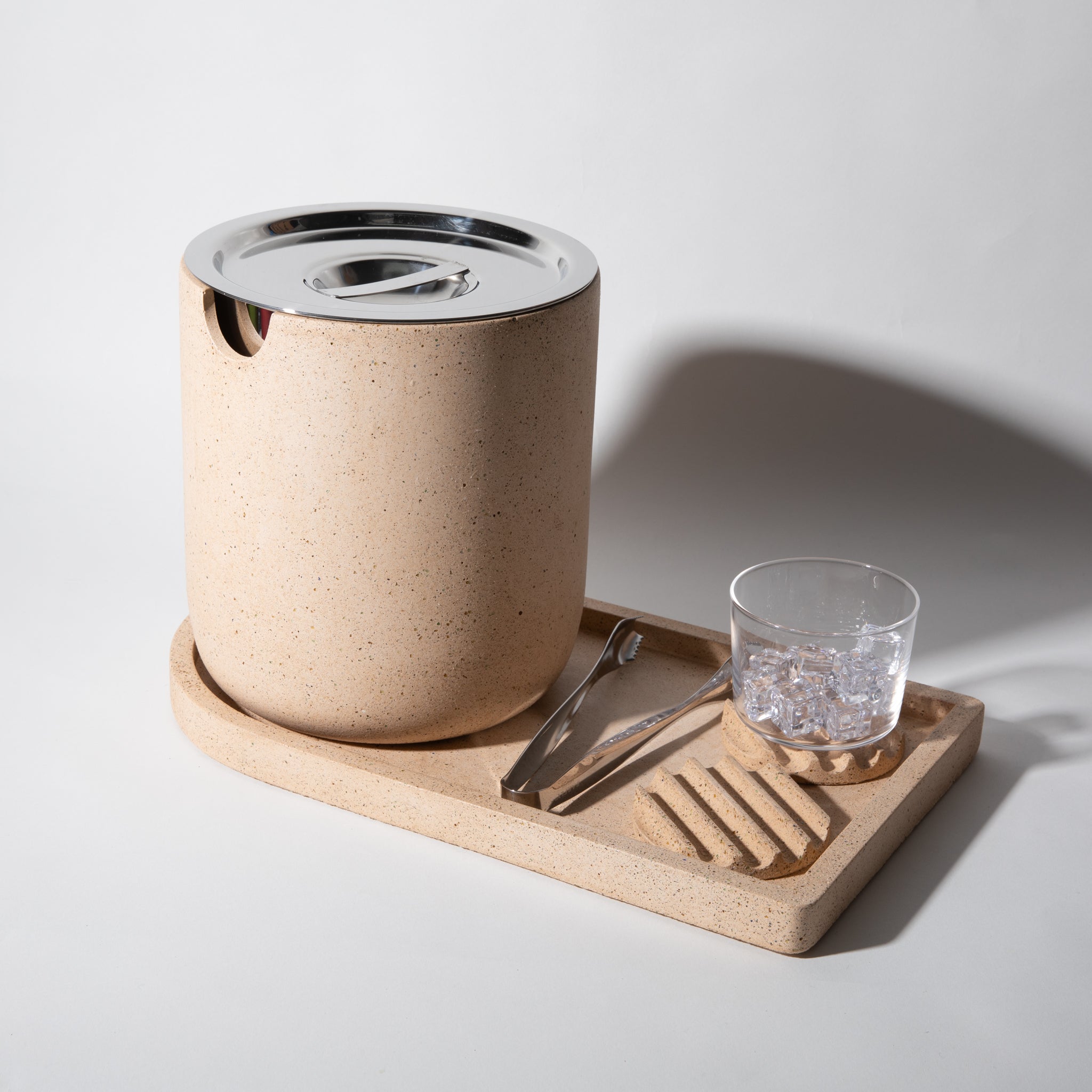 Ice Bucket w/ Tray | Peach Terrazzo - pretti.cool