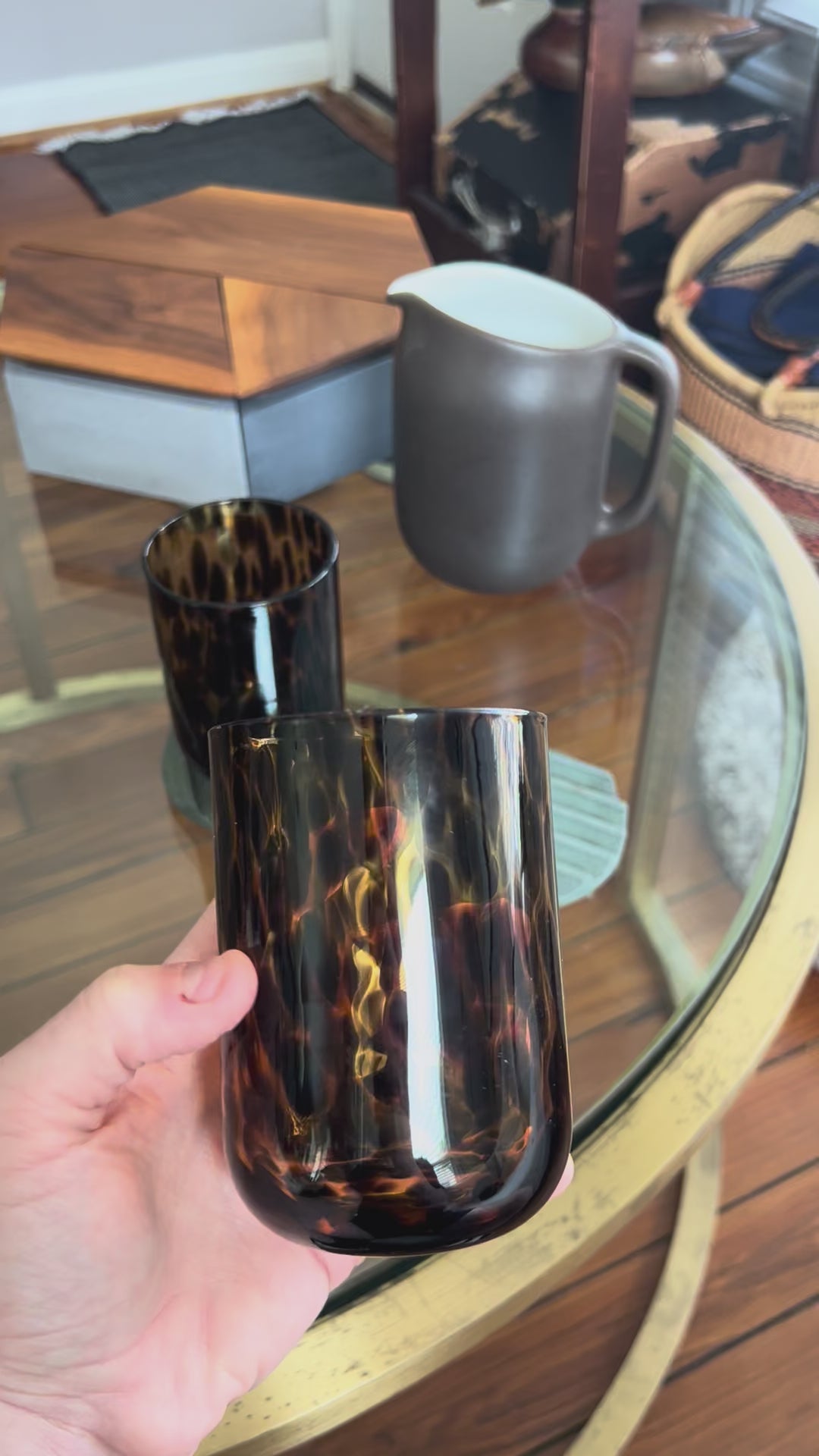 Tortoiseshell Drinking Glasses, Set of 2